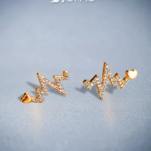 Brinco Batimento cardíaco com strass